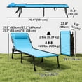 thumbnail image 3 of Outsunny Outdoor Folding Lounge Chair, 4-Level Adjustable Chaise Lounge with Headrest, Tanning Chair Beach Bed, Reclining Lounger Cot for Camping, Hiking, Backyard, Sky Blue, 3 of 10