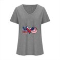 thumbnail image 3 of Camisetas Casuales de las Mujeres Gradiente Día de la Independencia Impreso Cuello Redondo, Blusa de Manga Corta para Diario, Fiesta Y Primavera Verano, 3 of 3