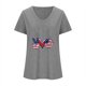 thumbnail image 2 of Camisetas Casuales de las Mujeres Gradiente Día de la Independencia Impreso Cuello Redondo, Blusa de Manga Corta para Diario, Fiesta Y Primavera Verano, 2 of 3