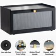 thumbnail image 4 of ETMI Black Bread Box for Kitchen Countertop-Large Modern bamboo Bread box with Window Bread Storage Container, 4 of 7