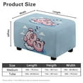 thumbnail image 7 of Xixirimido Cute Pig Blue Pattern Ottoman Cover Rectangle Stretch Footrest Stool Cover for Storage Ottoman, Foot Stool Slipcover Protector with Nonslip Elastic Bottom, Large, 7 of 7