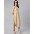 thumbnail image 5 of Janasya Indian Women's Beige Chanderi Silk Solid Kurta with Pant and Dupatta, 5 of 10