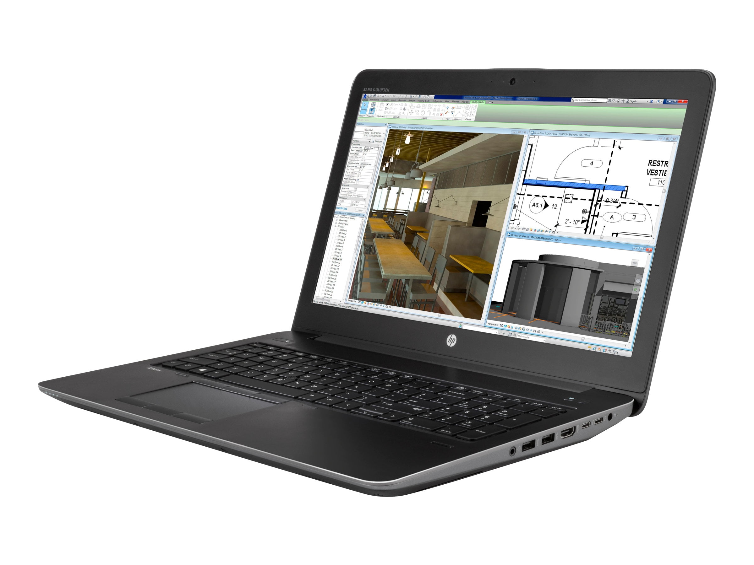 HP ZBook 15 G4 Mobile Workstation - Xeon E3-1505MV6 / 3 GHz - Win 10 Pro  64-bit - 16 GB RAM - 256 GB SSD NVMe, TLC + 1 TB HDD - 15.6