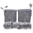 thumbnail image 1 of Mujeres Adolescente Clásico Invierno Cálido Piel de Conejo Manos Muñeca Calentador Mitones (Gris) JAMW Sencillez, 1 of 5