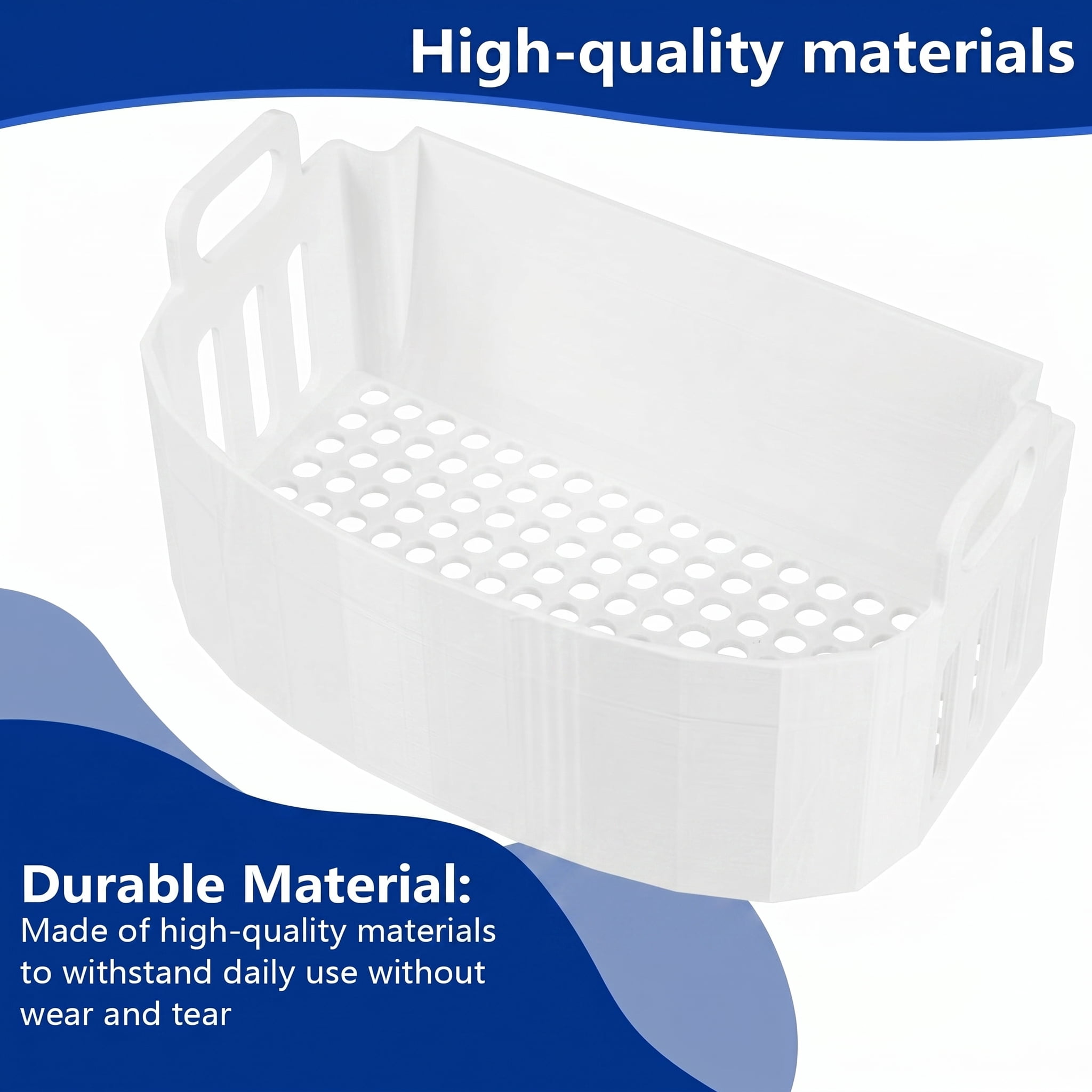 Ice Maker Replacement Basket for Magic Chef Countertop Ice Machine, Removable Ice Storage Bin for Kitchen Home Office Use, White