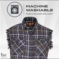 thumbnail image 5 of BIKER WEAR USA Plaid Flannel Casual Shirt– 100% Cotton Sleeveless Shirts for Men, 5 of 7