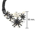 thumbnail image 4 of Ocean at Midnight Black Crystal, Pearls, and Seashells Floral Statement Necklace, 4 of 4