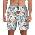 thumbnail image 3 of Uemuo Stamp Pattern Mens Swim Trunks Quick Dry Board Shorts with Mesh Lining, Stretch Beach Shorts Quick Dry No-Chafing Board Shorts-Medium, 3 of 9