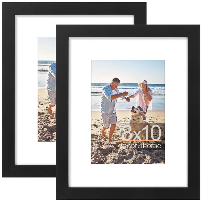 decorUhome 8x10 Picture Frame Matted to 5x7, Black photo 1
