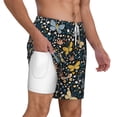 thumbnail image 3 of Picia Flowers Butterfly pattern Mens Swim Trunks with Compression Liner Stretch Beach Shorts Quick Dry with Zipper Pockets No-Chafing Board Shorts-XX-Large, 3 of 9
