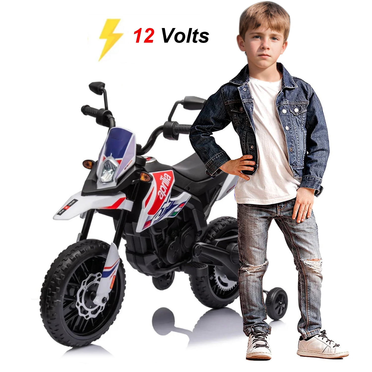 12V Electric Motorcycle for Kids, Ride on Motorbike for Toddlers,RX125 Motorcycle Bike for 3+ Years Old