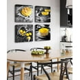 thumbnail image 4 of Kitchen Wall Decor Black and White Yellow Wall Art Bread Cake Fruit Picture Canvas Print Paintings for Cafe Dining Room Restaurant Farmhouse Kitchen Decoration 12" Wx12 Hx4, 4 of 6