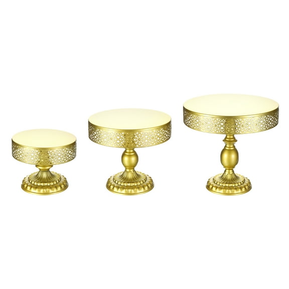 3pcs Round Cake Stand Set, 8/10/12 Inch Metal Cake Display Stand Dessert Table Display Set, Gold