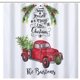 thumbnail image 1 of Cortina de ducha navideña personalizada de tela impermeable, cortina de baño personalizada, árbol de Navidad, camión rojo, Papá Noel, búfalo, cortina de ducha para baño, granja, decoraciones navideñas JM, 1 of 4