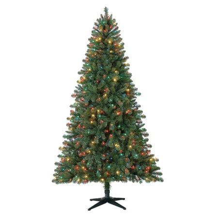 Holiday Time Pre-Lit 7' Duncan Fir Artificial Christmas Tree, Multi-Lights
