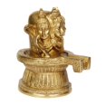thumbnail image 3 of Brass World Large Brass Shiva Mukhalingam Shivling Statue Three Face Shiv Lingam Bholenath Idol for Home Office Living Room Decor Vastu Dosh Pooja Marriage Gift, 3 of 5