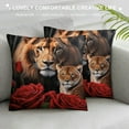 thumbnail image 3 of QZHH  Leopard Throw Pillow Covers Soft Lion Rose Floral Cushion Covers Pillow Cases for Couch Sofa Bedroom Car Botanical Flowers Red Decorative Throw Pillowcases, 3 of 5