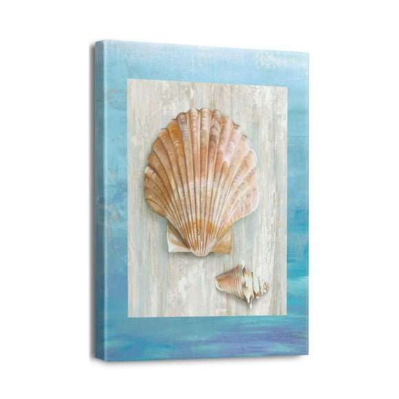 Art Mural sur Toile Nautique Inspirant 12x16 Décor de Coquillage Côtier avec Dieu Rustique Dit Que Tu Es des Images, Décoration Moderne pour Salle de Bain, Salon, Chambre