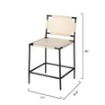 thumbnail image 6 of Jamie Young Co Asher 35" Transitional Leather & Steel Counter Stool in White, 6 of 6