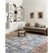 Loloi II Loren Collection LQ-01 Blue / Brick Oriental Area Rug 8-4 x 11-6