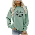 thumbnail image 1 of WEAIXIMIUNG Sweatshirts Courts pour Femmes Grande Taille Mode Décontractée Imprimé Lettre Épaule Dénudée Manches Longues Hoodie, 1 of 3