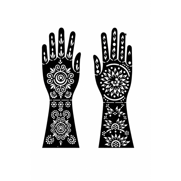 Mandala Mehndi Stencil Full Hand Design Reusable Template for Women Wedding Festival Body Art Easy Apply Pattern Kit