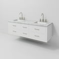 thumbnail image 6 of Castor 60 in W White Double Bath Vanity, Carrara Marble Top, and Faucet Set, 6 of 10