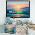 thumbnail image 3 of Designart 'Blue Waves Breaking At The Beach Landscape V' Nautical & Coastal Framed Art Print, 3 of 4