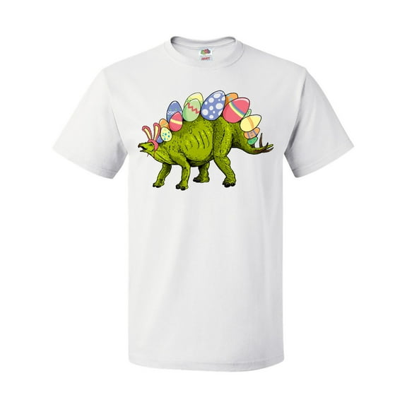 Inktastic Easter Bunny Stegosaurus with Eggs and Pink Ears T-Shirt