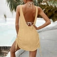 thumbnail image 4 of Summer Dresses For Women 2025 Sevevn Woman Solid Color Fashion Sleeveless V-Neck Drawstring Beach Dress, 4 of 8