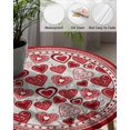 thumbnail image 3 of Valentine Day Heart Seamless Tablecloth Fitted Waterproof Table Cover,Abstract Romantic Love Elastic Edged Washable Boho Style Table Cloths for Kitchen Dinning Picnic Party Decor 45-52in, 3 of 6