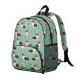 thumbnail image 2 of Corgi and Floral Blue Pattern Backpack for School, Cute School Bag with Adjustable Shoulder Straps and Padded Back, 13.8"x11.4"x6", 2 of 5