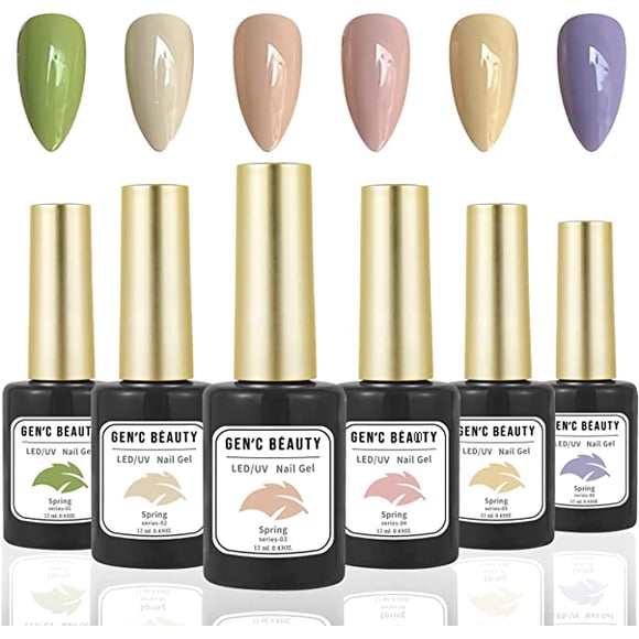 GENC BEAUTY 2023 New Full Nail Colletions Set Of 6 Spring Colors