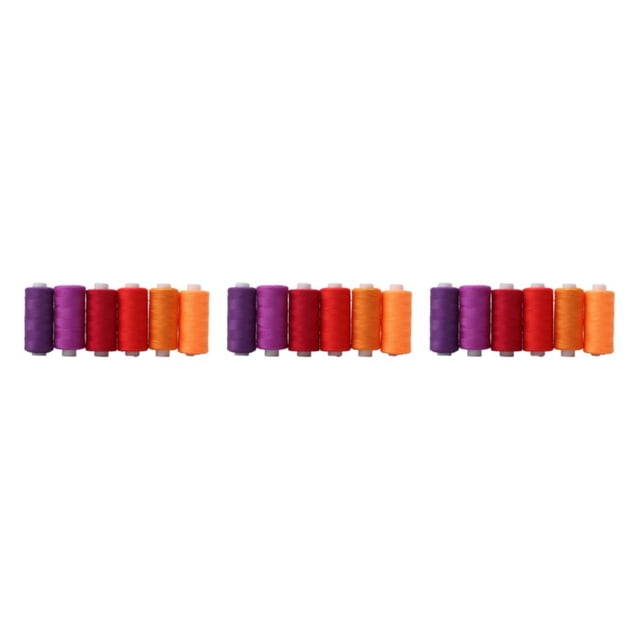 Justharion Durable And Essential - Polyester Thread Spools For Home Sewing Thread Cord For DIY Handicraft Tool Red 6-color line 3Set