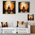 thumbnail image 4 of Designart "Simplicity Orange Buddhism Guru II" Spiritual Floater Framed Wall Art Living Room, 4 of 7