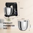 thumbnail image 2 of Stand Mixer, 5 Qt 660W, 6-Speed Tilt-Head Food Dough Mixer, Kitchen Electric Mixer with Stainless Steel Bowl,Dough Hook,Whisk, Beater, Egg white separator (5-QT, Black), 2 of 8