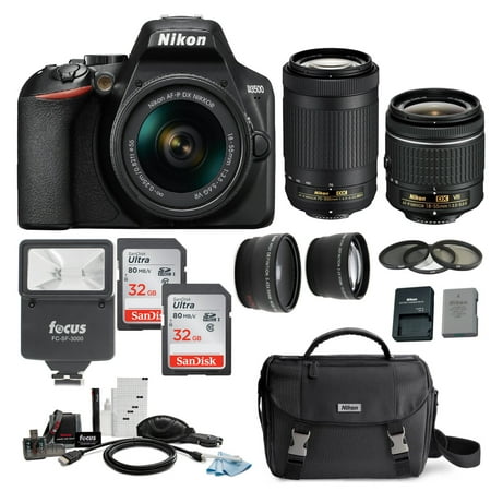 Nikon D3500 DSLR Camera with 18-55 and 70-300mm AF-P DX Lenses and 64GB