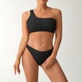 thumbnail image 7 of UTSJKR Womens Bikini Swimsuits Fashion One Shoulder Crop Tankini Tops and Swimming Briefs 2 Piece Bathing Suit Beachwear Black XL, 7 of 7