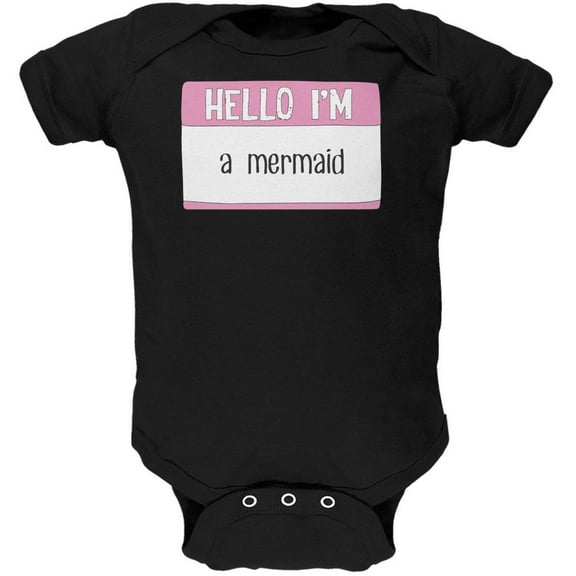 Halloween Hello I'm a Mermaid Soft Baby One Piece Black 3 Month