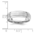 thumbnail image 3 of 14k White Gold 6mm Standard Weight Comfort Fit Brushed Satin Fancy Wedding Band Size 9, 3 of 5