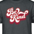 thumbnail image 2 of Teelocity Be Kind Retro Graphic T-Shirt (Small - Standard Fit, Charcoal Heather Red Art), 2 of 4