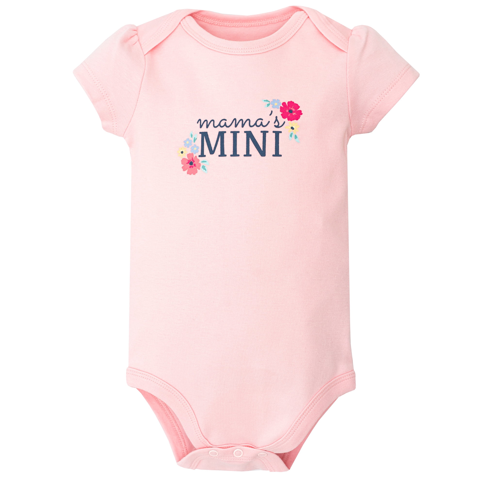Hudson Baby Infant Girls Cotton Bodysuits 5-Pack, Butterfly Floral, Newborn