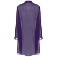 thumbnail image 2 of Oyolan Gilets Kimono pour Femmes en Mousseline Transparente, Cache-Maillots Décontractés Amples, Boléro Ouvert à l'Avant, Vêtement d'Extérieur Violet P, 2 of 5