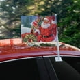 thumbnail image 2 of Christmas Holiday Santa Sleigh Ready to Go Car Truck Flag with Window Clip On Pole Holder, 2 of 4