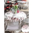 thumbnail image 5 of Outdoor Tablecloth with Umbrella Hole for Patio/Picnic/Party/Camping, Leaves Waterproof Table Cloth Round Cover Washable, Pink Brown Summer Botanical (Dia 54"), 5 of 8