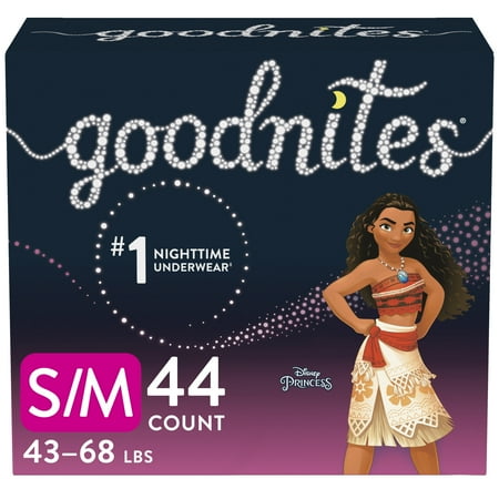 Goodnites Girls  Nighttime Bedwetting Underwear  S/M (43-68 lb.)  44 Ct