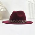 thumbnail image 2 of MEICHEN Fashion Bucket Hat for Women with Leopard Decoration Western Wide Brim Solid Fedora Hats Jazz Caps, 2 of 6