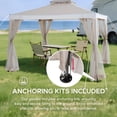 thumbnail image 5 of Sunjoy 10x10 Outdoor Soft Top Patio Gazebo with Netting  Small Tent Canopy 2 Tier Steel Frame White, 5 of 11