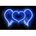 thumbnail image 2 of Carr, Hailey 14x11 White Modern Wood Framed Museum Art Print Titled - Neon Heart Wings BB, 2 of 4