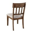 thumbnail image 3 of Dan 25 Inch Dining Side Chair, Slatted Back, Gray Cushion, Set of 2, Brown - Saltoro Sherpi, 3 of 6